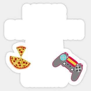 Life is Better with Pizza and Gaming Gamer Tee Sticker